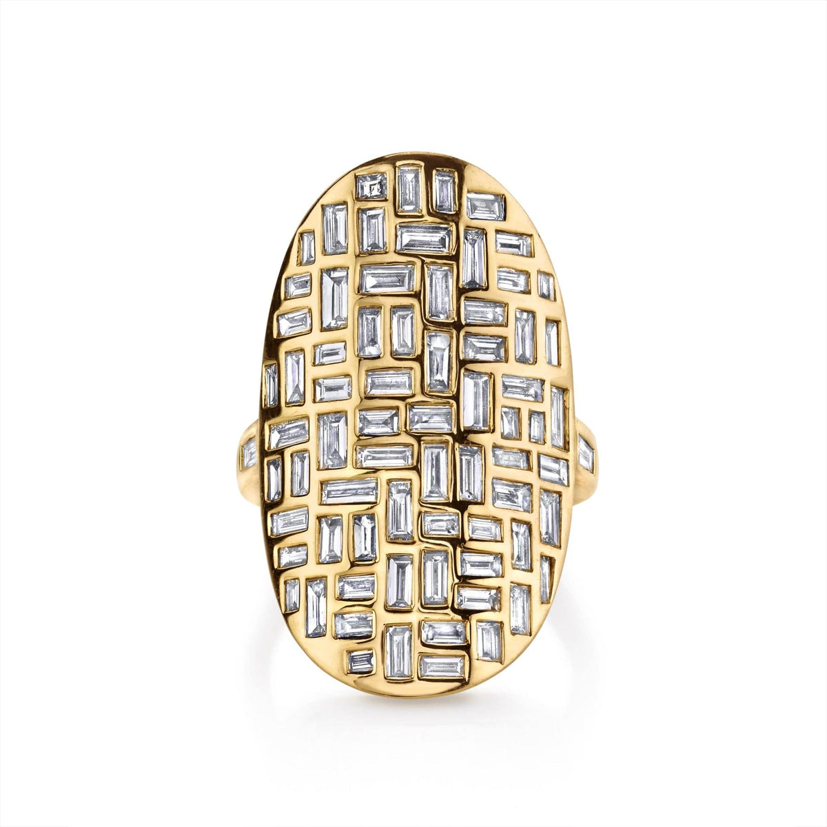 Anita Ko 18K Yellow Gold Baguette Diamond Mosaic Ring