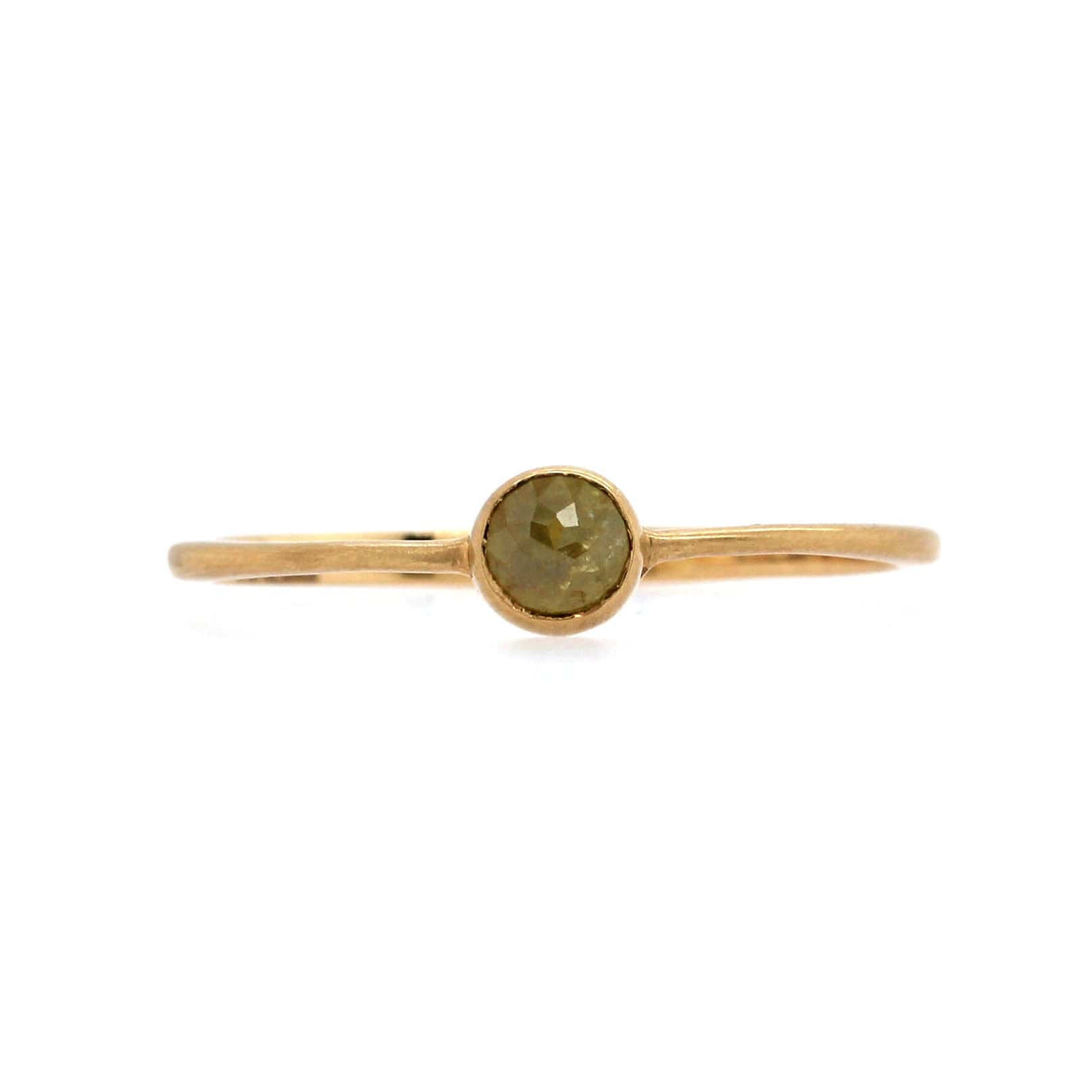 14K Yellow Gold Rustic Yellow Diamond Ring