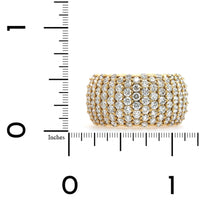 Zydo 18K Yellow Gold Alternating Diamond Rows Stretch Ring