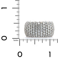 Zydo 18K White Gold Alternating Diamond Rows Stretch Ring