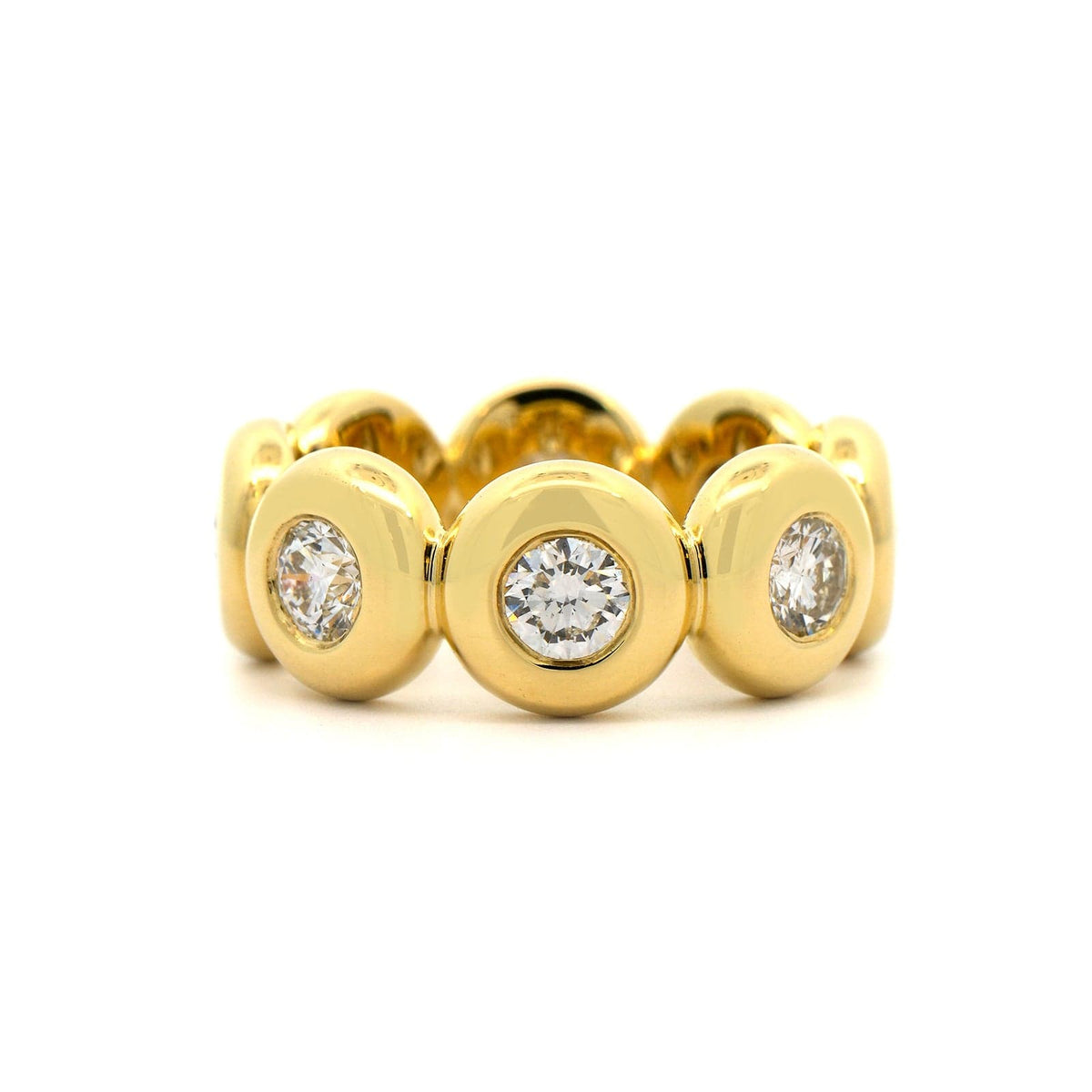 18K Yellow Gold Bezel Set Diamond Eternity Band