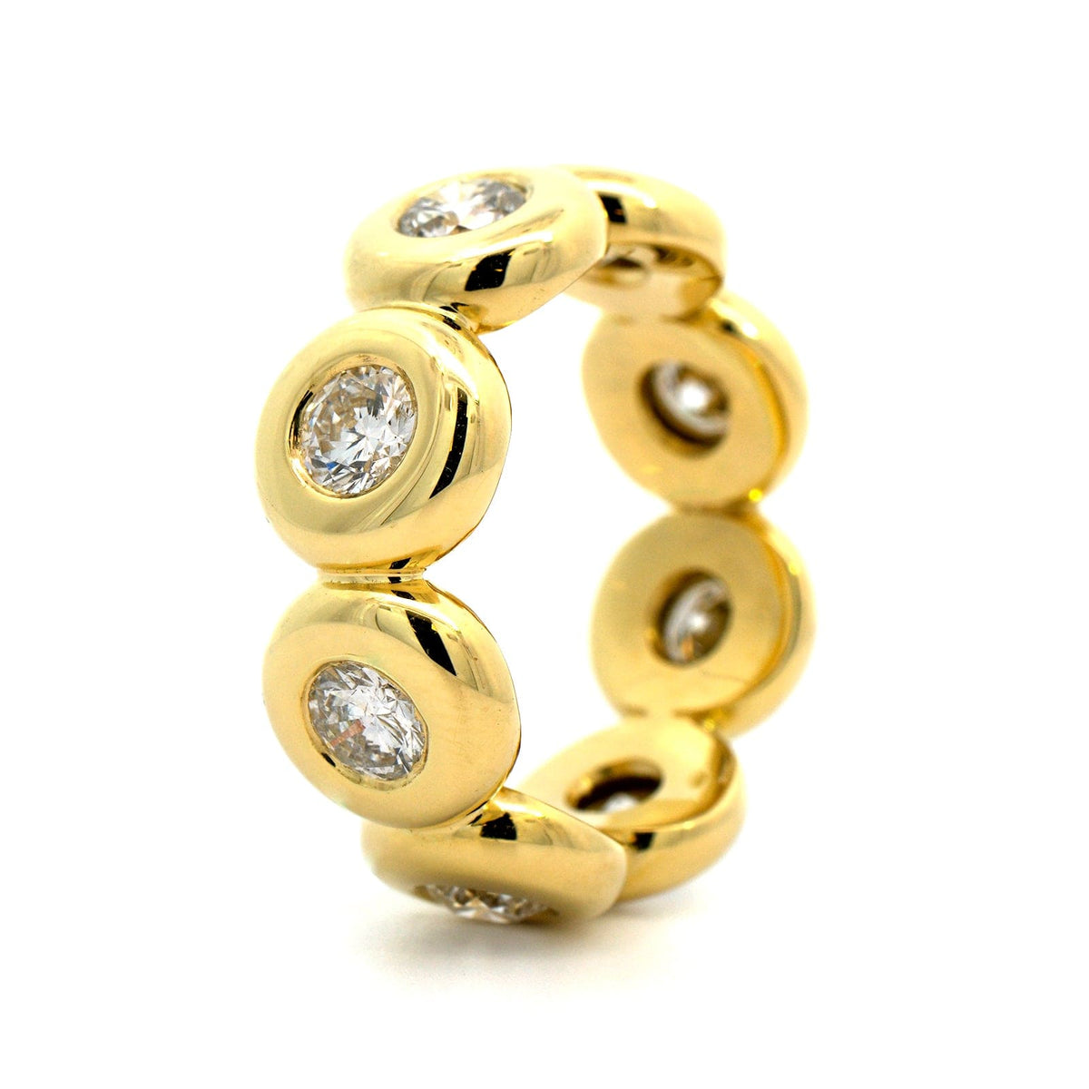 18K Yellow Gold Bezel Set Diamond Eternity Band