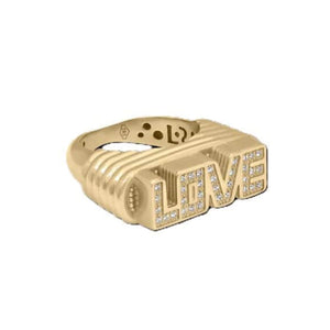 14K Yellow Gold "LOVE" Louise Diamond Ring