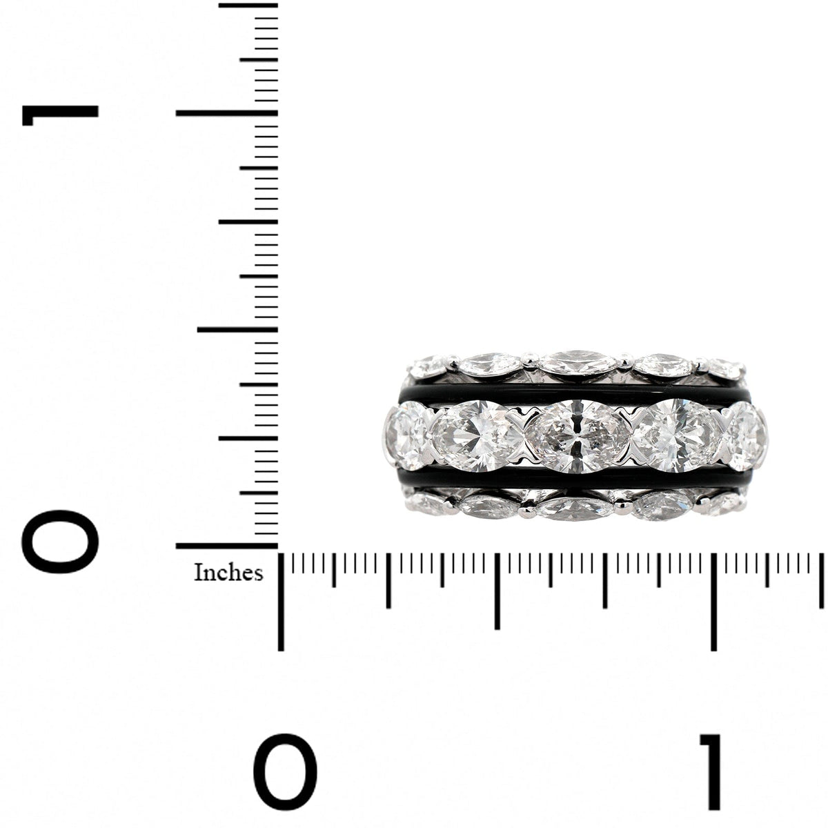 Etho Maria 18K White Gold Diamond and Black Ceramic Ring