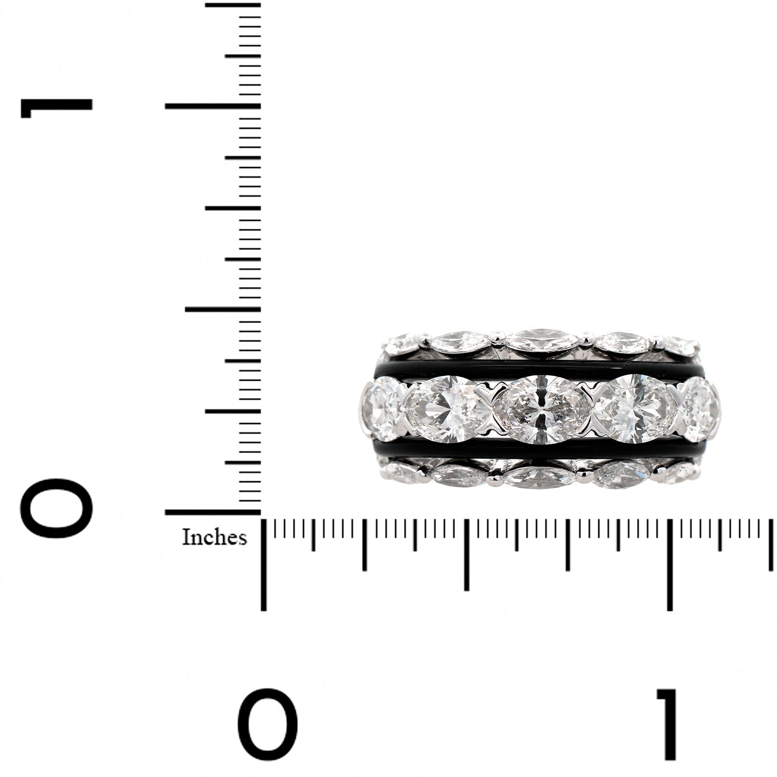 Etho Maria 18K White Gold Diamond and Black Ceramic Ring