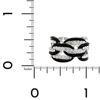 Etho Maria 18K White Gold & Black Ceramic Diamond Link Ring