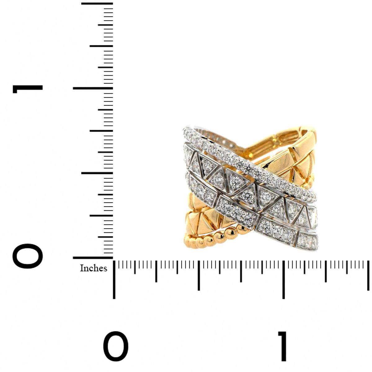 Etho Maria 18K Yellow and White Gold Crossover Style Ring