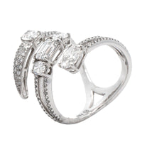 Etho Maria 18K White Gold 3 Row Open Diamond Ring