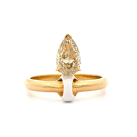 Etho Maria 18K Yellow Gold Brownish Pear Shaped Diamond Ring