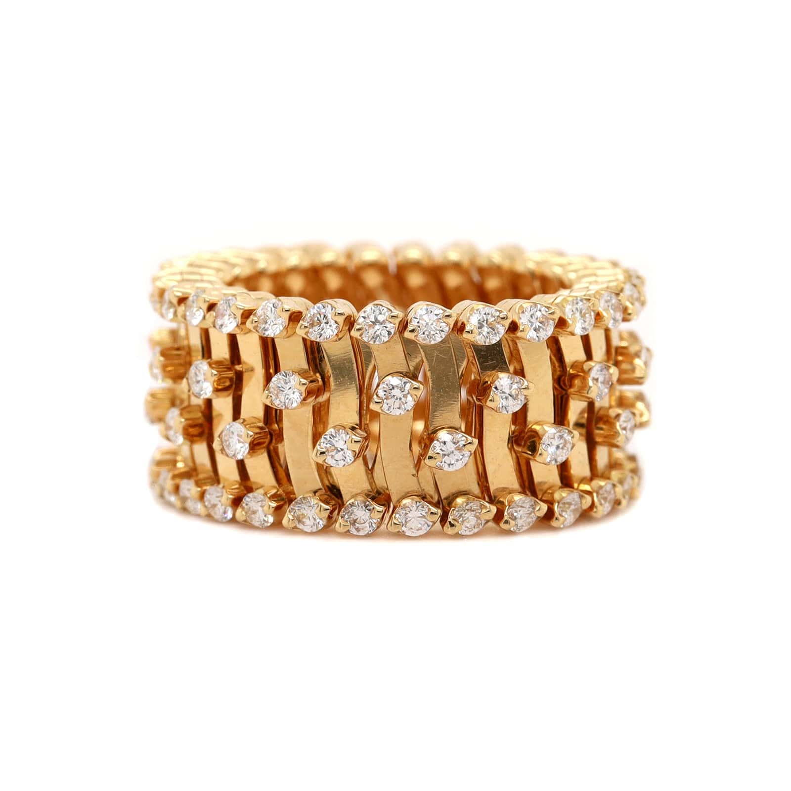 18K Yellow Gold Adjustable Diamond Ring or Bracelet