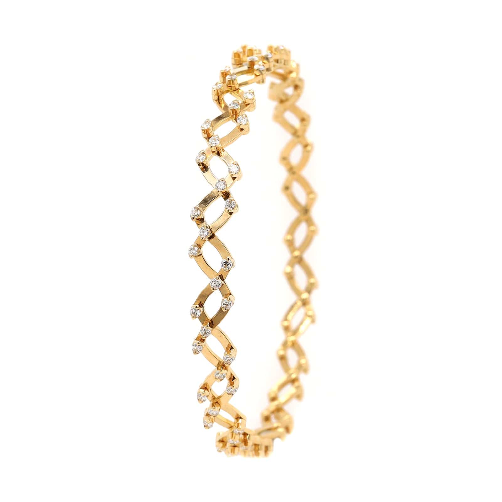 18K Yellow Gold Adjustable Diamond Ring or Bracelet