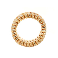 18K Yellow Gold Adjustable Diamond Ring or Bracelet