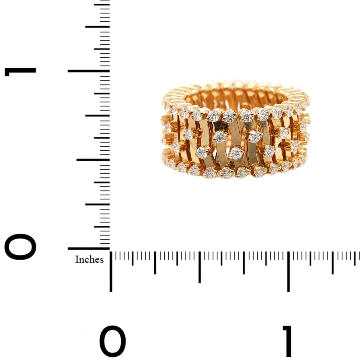 18K Yellow Gold Adjustable Diamond Ring or Bracelet