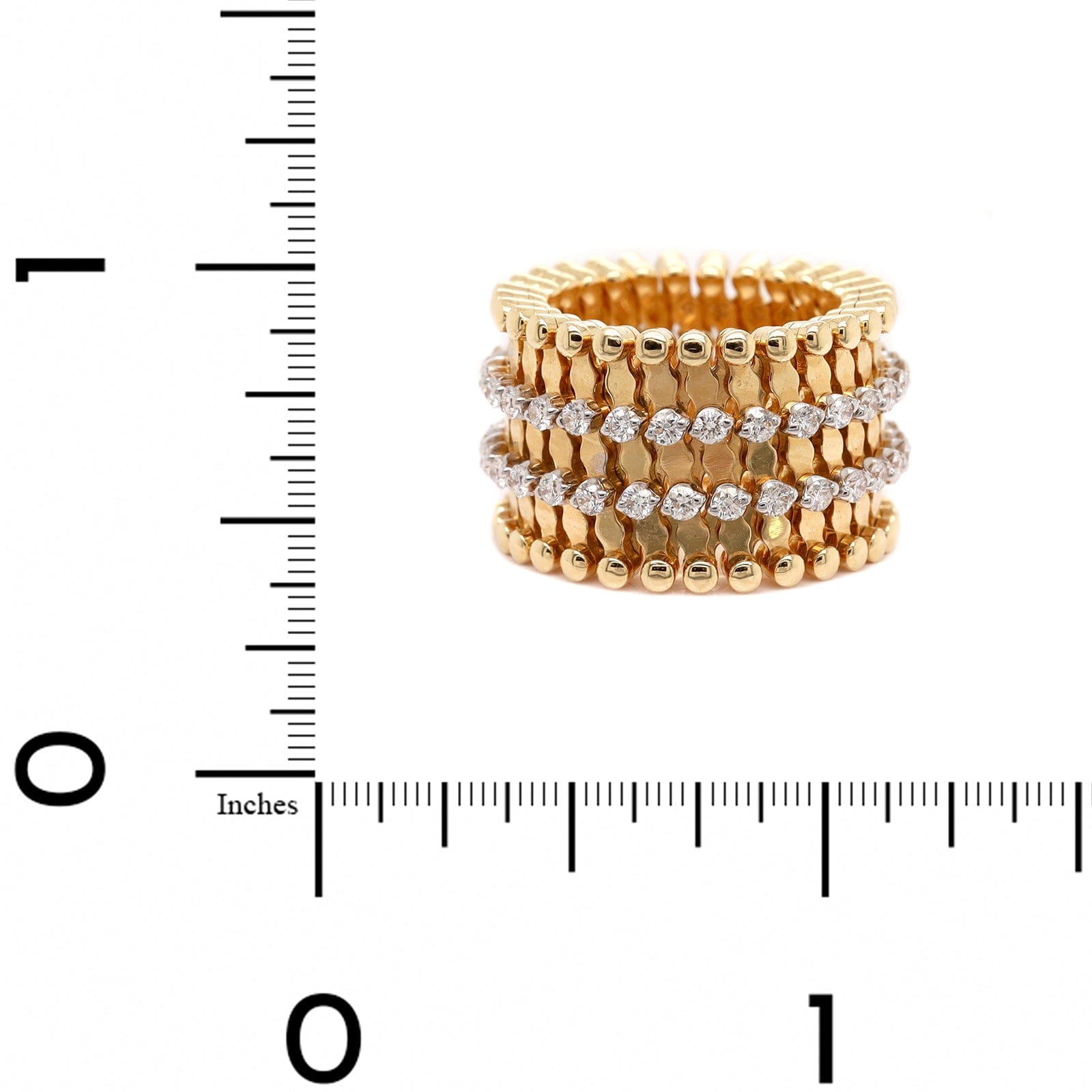 18K Yellow and White Gold Adjustable Diamond Ring or Bracelet