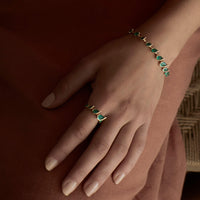 18K Yellow Gold and Emerald Flicker Bracelet