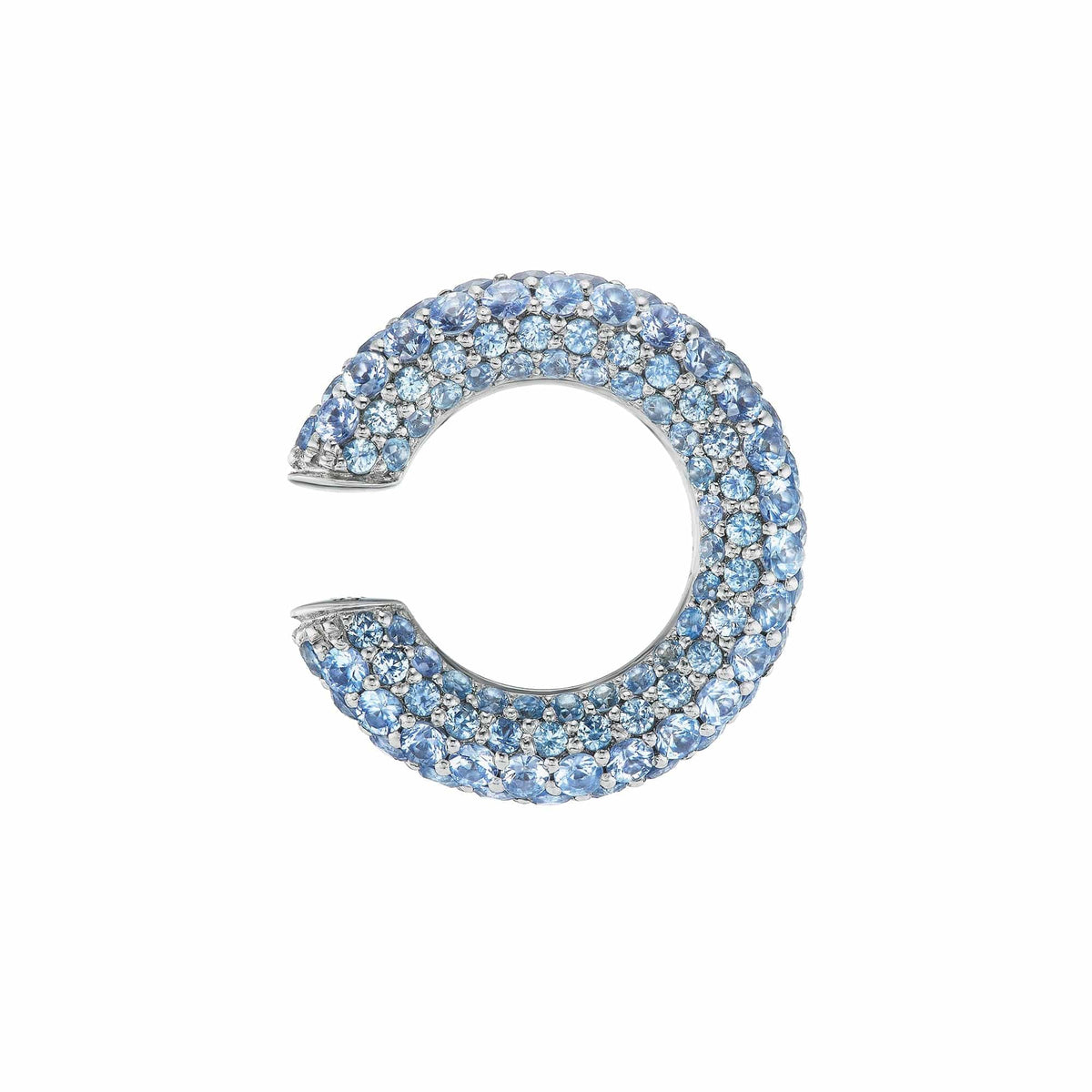 18K White Gold Light Blue Sapphire Ear Cuff