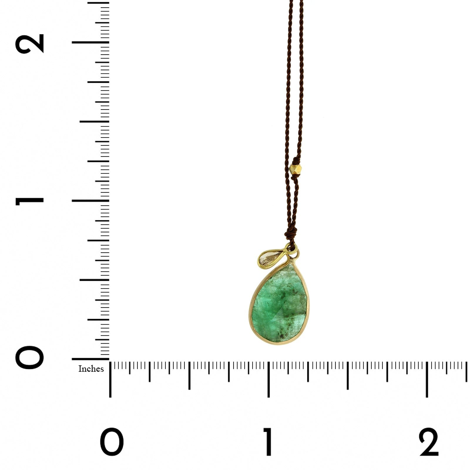 18K Yellow Gold Pear Emerald Pendant