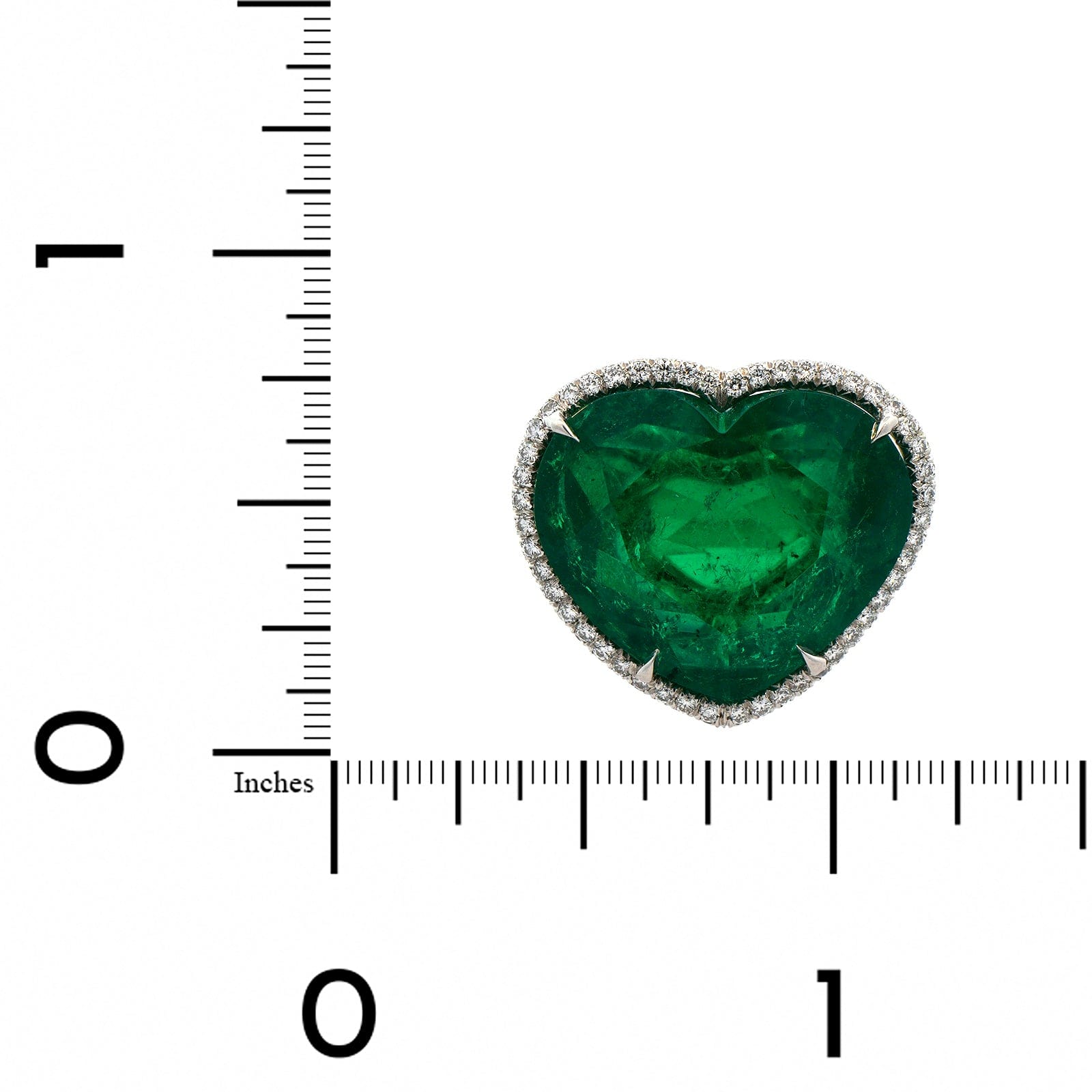 Platinum Heart Shaped Emerald and Diamond Ring – Long's Jewelers