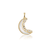 18K Yellow Gold Mother of Pearl Moon Pendant