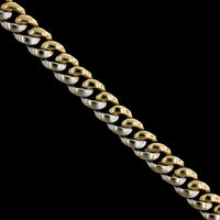 18K Two-tone Gold Estate Curb Link Bracelet