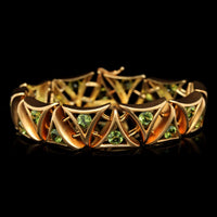 18K Yellow Gold Estate Peridot Bracelet