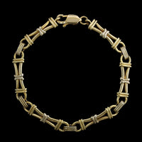 14K Two-tone Gold Estate Fancy Link Bracelet