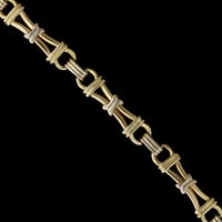 14K Two-tone Gold Estate Fancy Link Bracelet