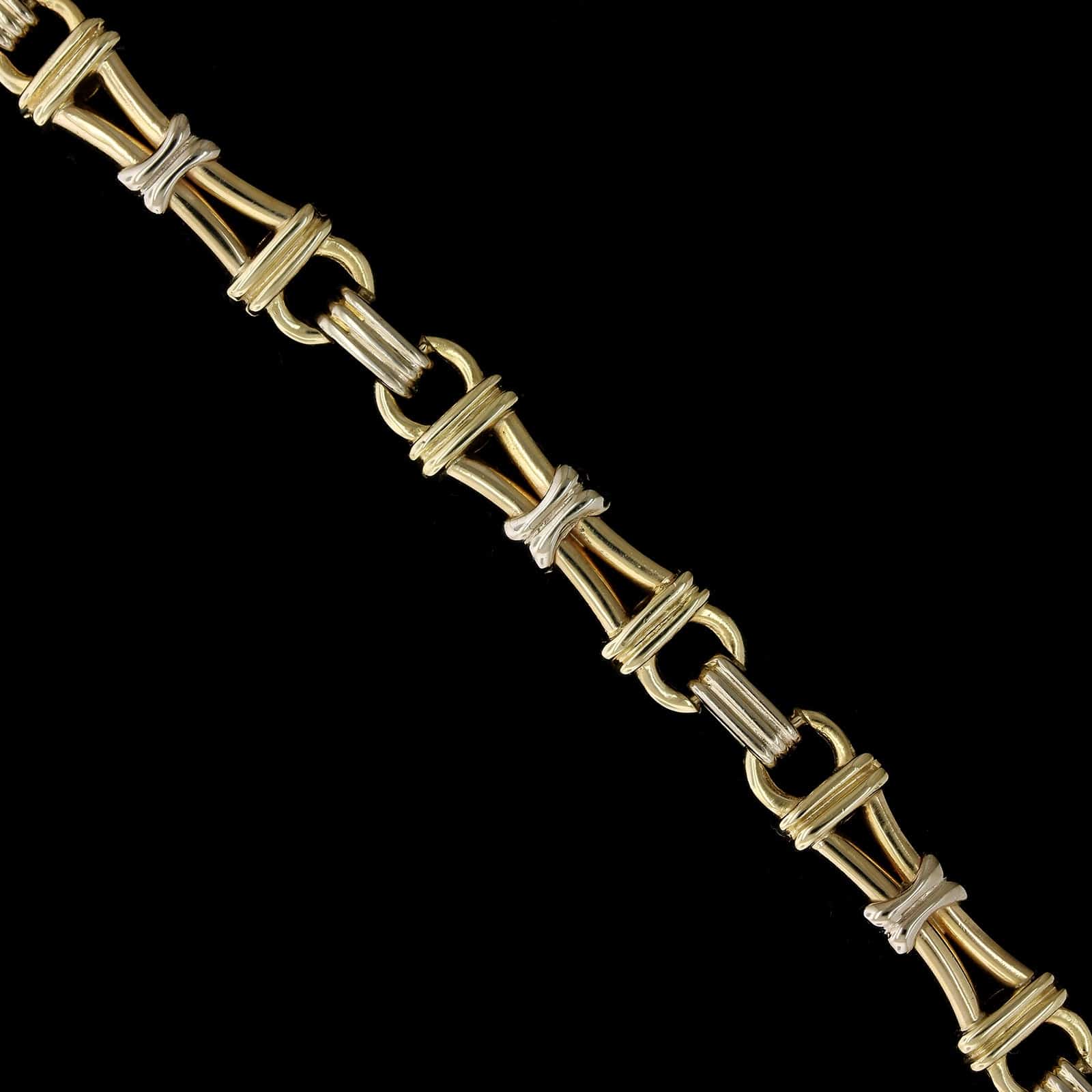 14K Two-tone Gold Estate Fancy Link Bracelet