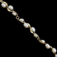 Tom Kruskal 14K Yellow Gold Estate Cultured Freshwater Pearl Ruffle Bracelet