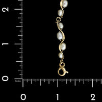 Tom Kruskal 14K Yellow Gold Estate Cultured Freshwater Pearl Ruffle Bracelet