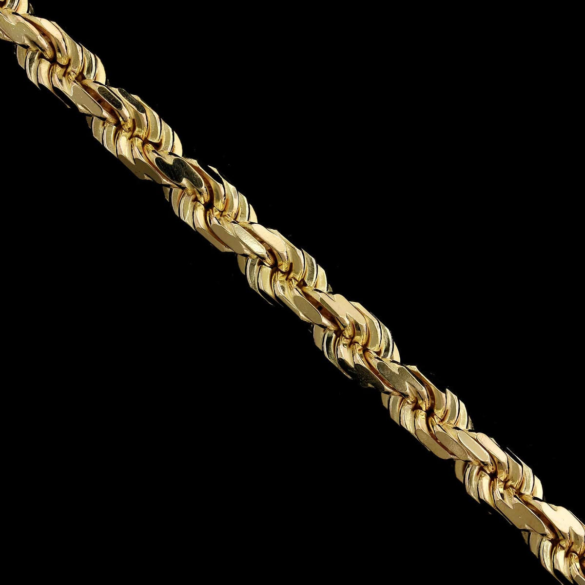 14K Yellow Gold Estate Diamond Cut Rope Bracelet