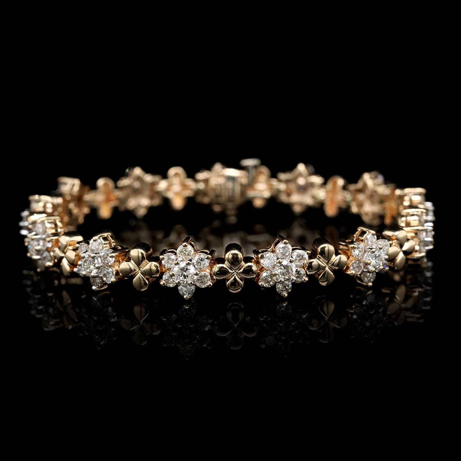 14K Yellow Gold Estate Diamond Bracelet