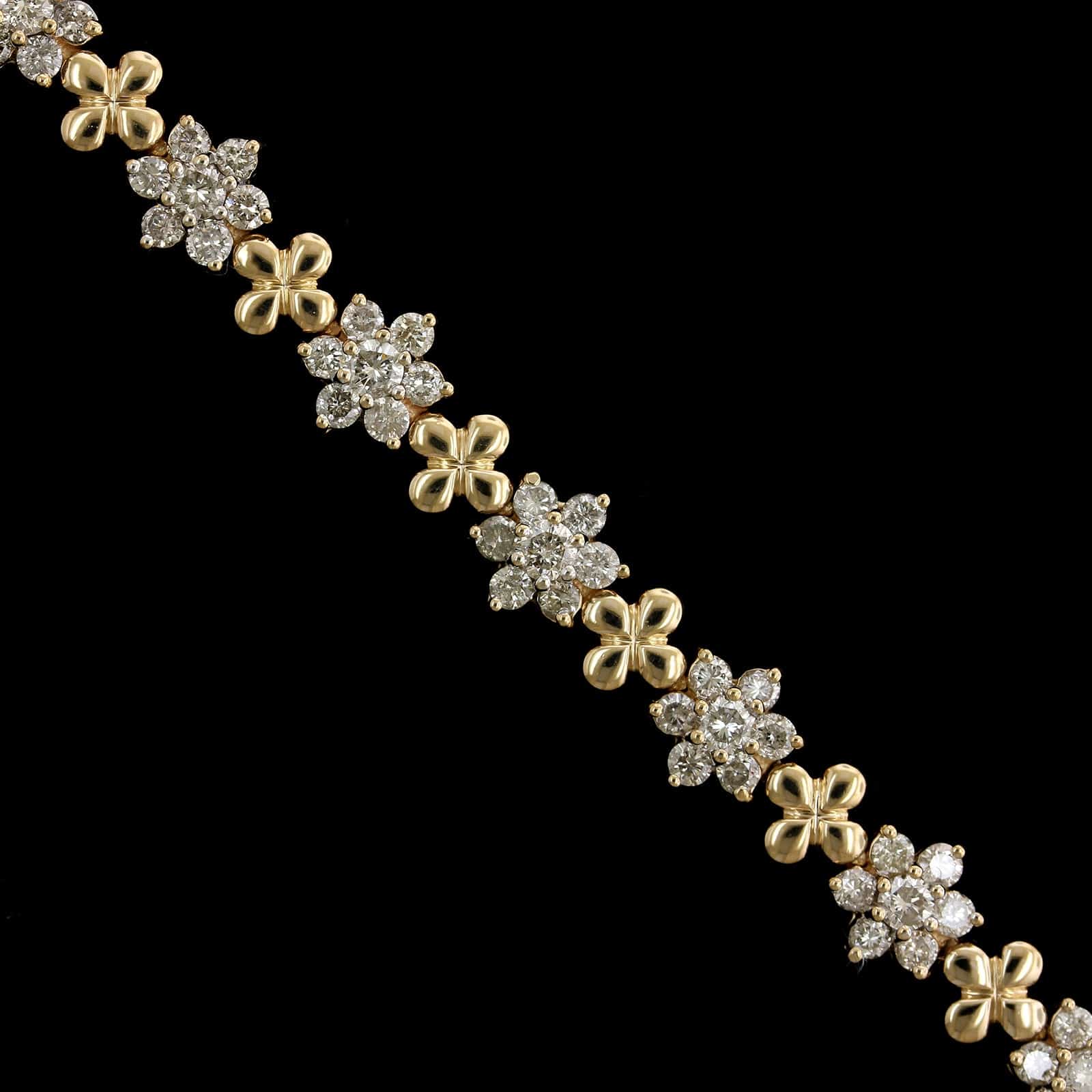 14K Yellow Gold Estate Diamond Bracelet