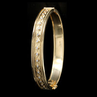 18K Yellow Gold Estate Diamond Bangle