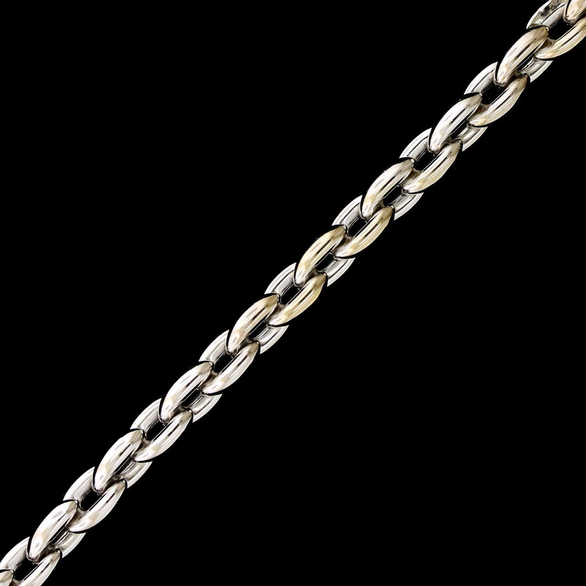 18K White Gold Estate Oval Link Bracelet