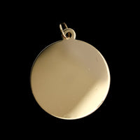 14K Yellow Gold Estate Disk Charm