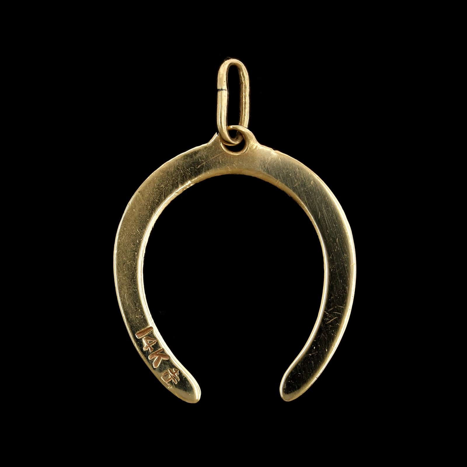 14K Yellow Gold Estate Horseshoe Charm