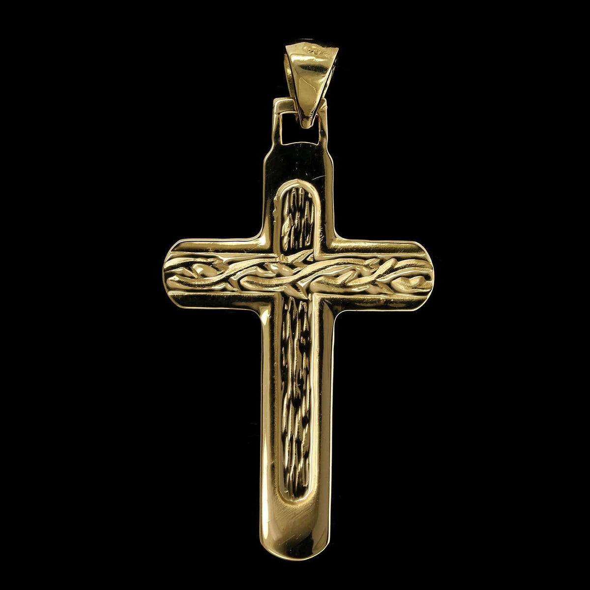 18K Yellow Gold Estate Cross Pendant