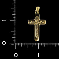 18K Yellow Gold Estate Cross Pendant