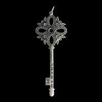 Tiffany & Co. Platinum Estate Sapphire and Diamond Key Pendant