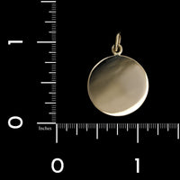 14K Yellow Gold Estate Disk Charm