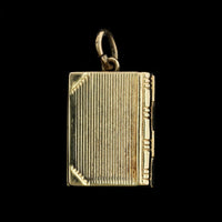 14K Yellow Gold Bible with Lord's Prayer Estate Charm