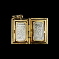 14K Yellow Gold Bible with Lord's Prayer Estate Charm