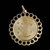 14K Yellow Gold Estate Scorpio Zodiac Charm