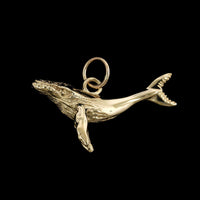 14K Yellow Gold Estate Humpback Whale Charm