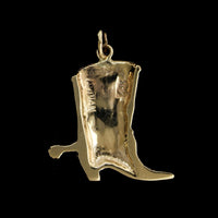 14K Yellow Gold Estate Cowboy Boot Charm