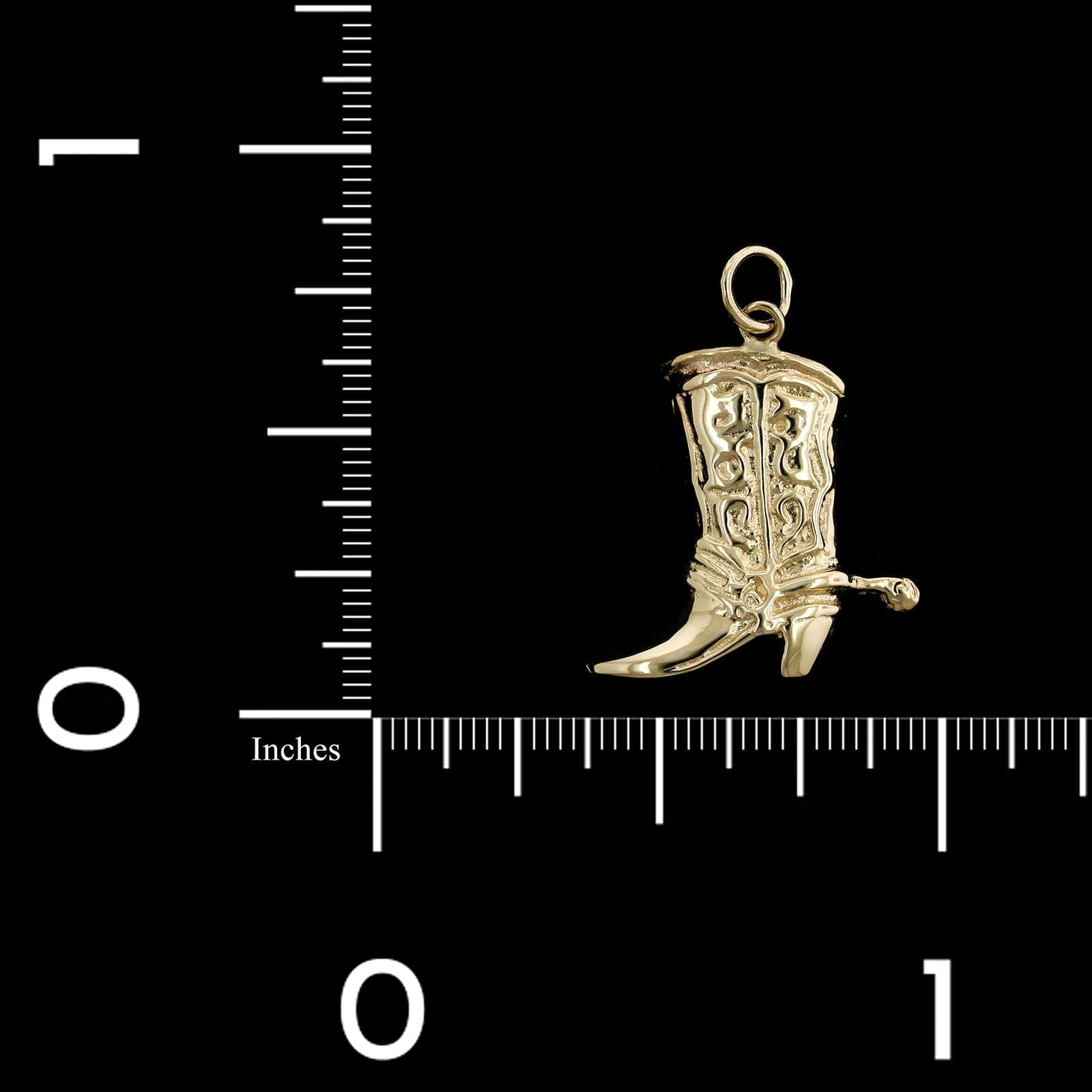 14K Yellow Gold Estate Cowboy Boot Charm