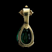 14K Yellow Gold Estate Emerald and Diamond Slide Pendant