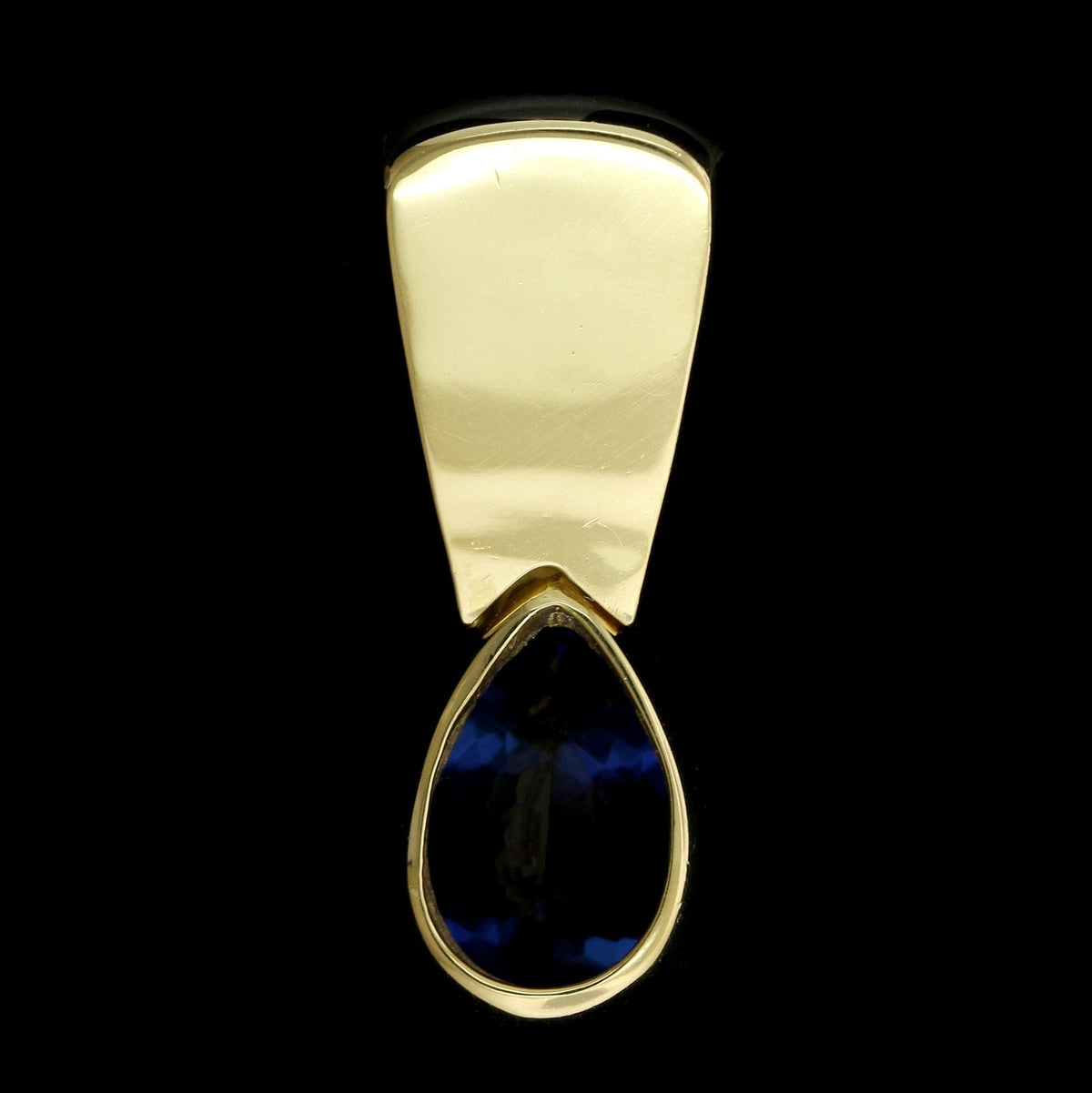 18K Yellow Gold Estate Tanzanite and Diamond Slide Pendant