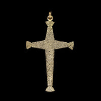 18K Yellow Gold Estate Cross Pendant